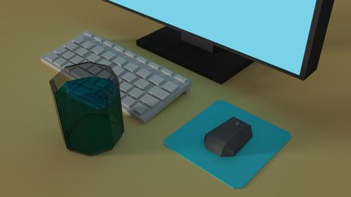 Low Poly Computer Scene preview image